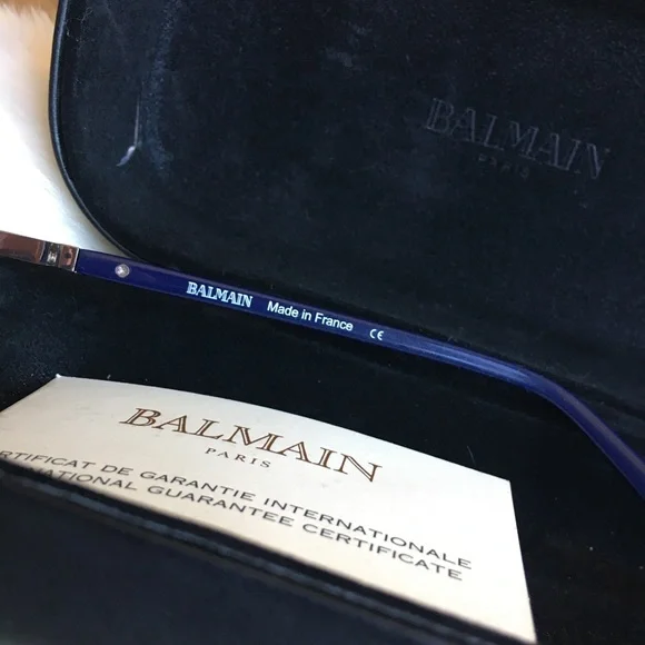 NIB Balmain Blue Tortoise 56mm Modified Cat Eye Sunglasses display picture 3